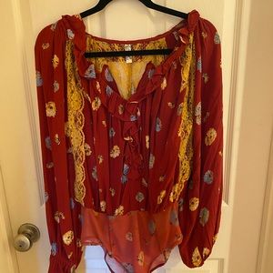 Free People long sleeve bodysuit